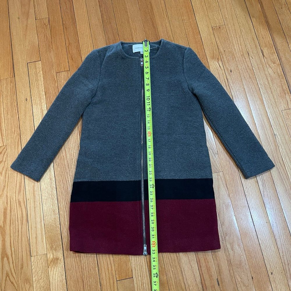 Cupcakes and Cashmere Ansell Womens Wool Blend Coat Size XS Gray Full Zip NWOT - Picture 4 of 12